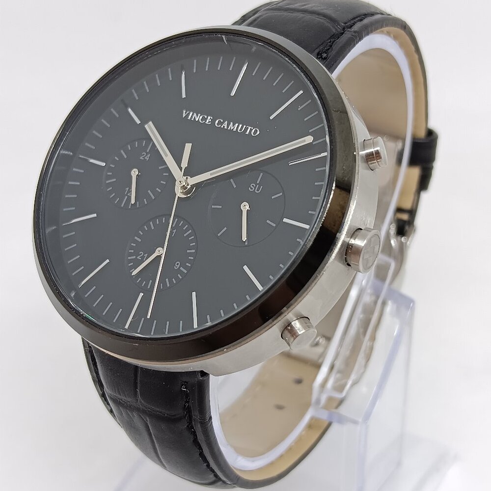 Vince Camuto VC/1098TB Men's 43mm Stainless Steel Multi-Function Watch NEW BATT